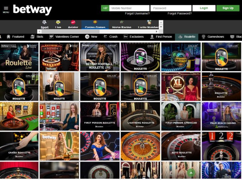 Betway Casino Live Games
