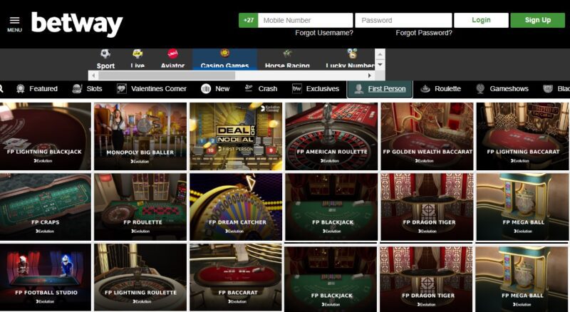 Betway casino Table Games