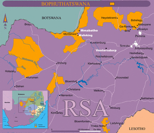 Bophuthatswana map