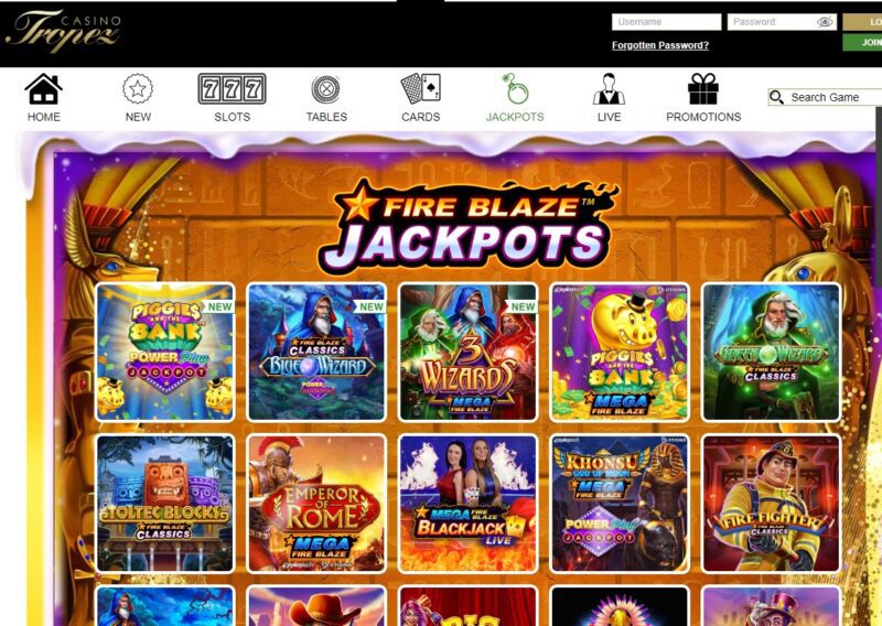 Casino Tropez Jackpot Games
