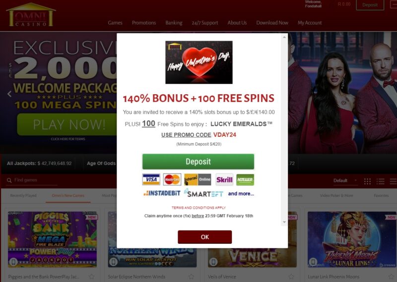Omni Casino - Monthly Bonus
