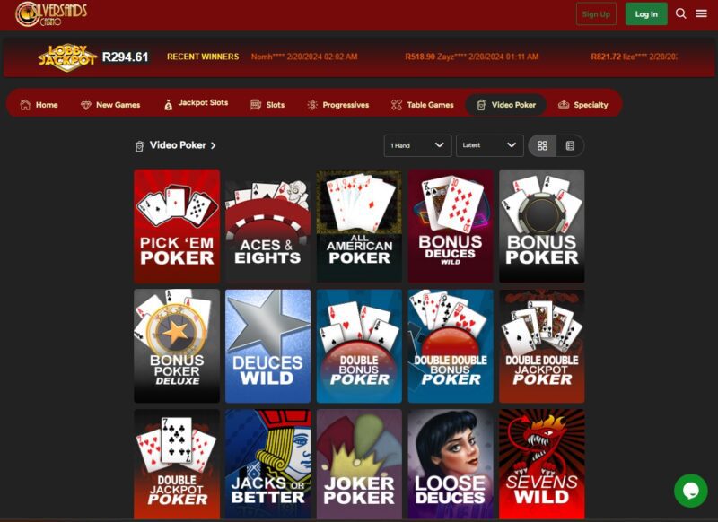 Silversands casino Poker