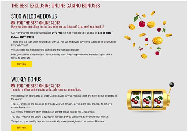 Bonuses and Promotions at Slots capital