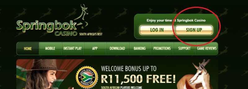 Springbok Casino Sign Up