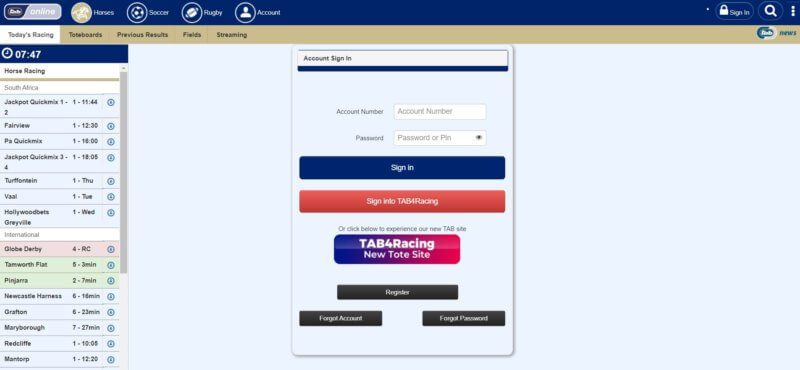 Tab Online South Africa Account Log In