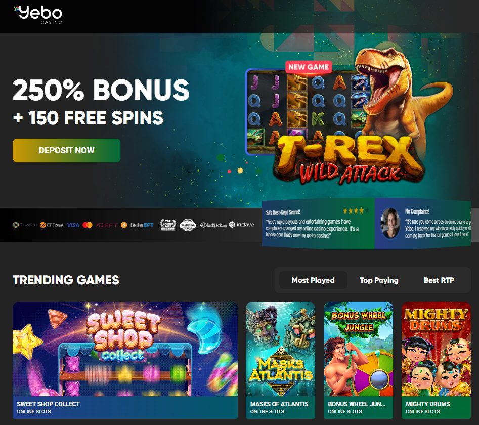 Yebo online casino games
